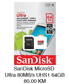 SanDisk MicroSD Ultra 80MBss UHS1 64GB